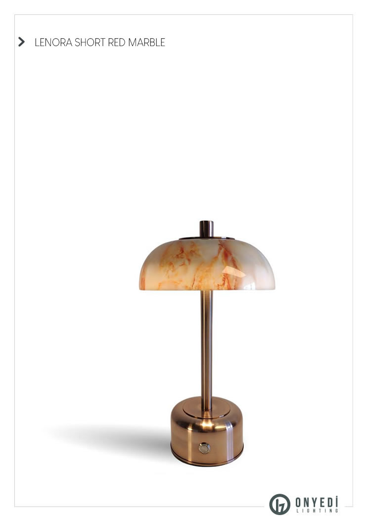 Lenora Short Marble Şarjlı Masa Lambası